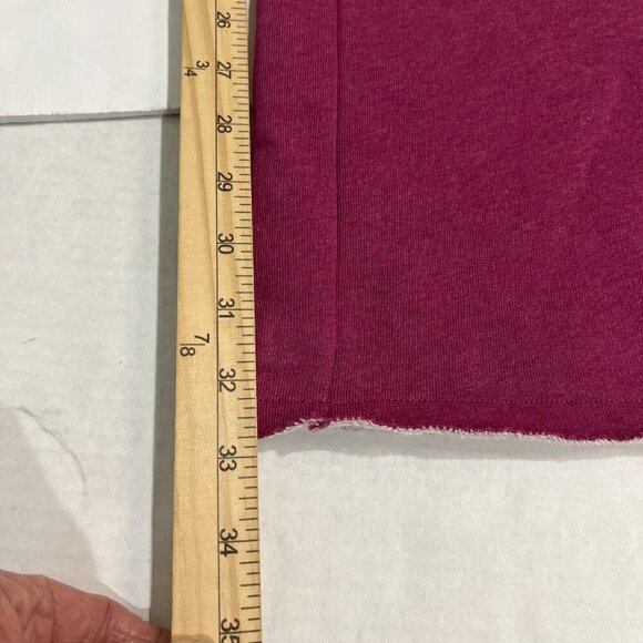 Vintage Express Tricot Fleece Pant Pink Wide Leg Pull On Sequin Logo 90s Y2K - Picture 5 of 9